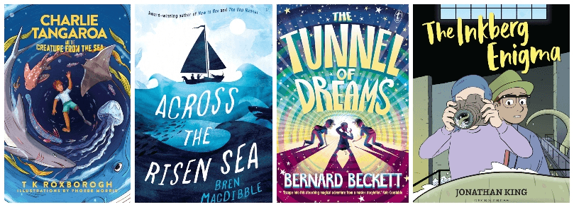 Four book covers of junior fiction books