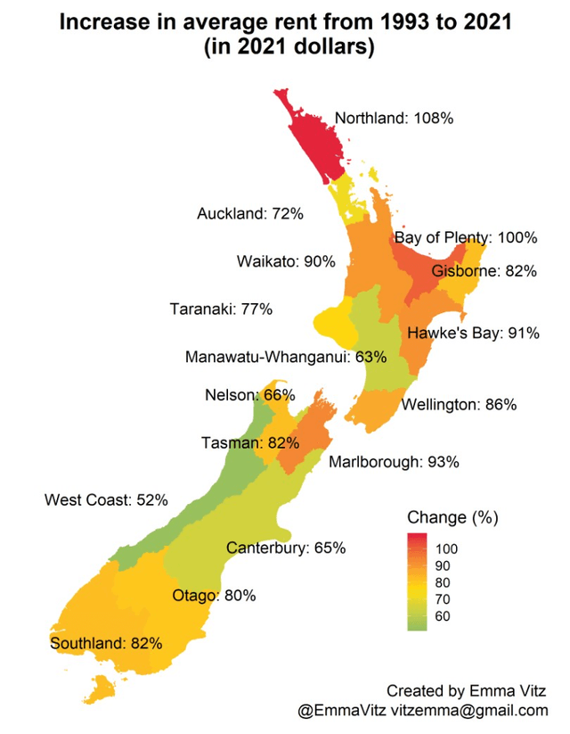 Here’s how much the cost of renting has increased since 1993 | The Spinoff