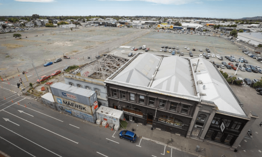 The empty lot where the proposed stadium will be built Christchurch (Radio NZ, Nate McKinnon)  
