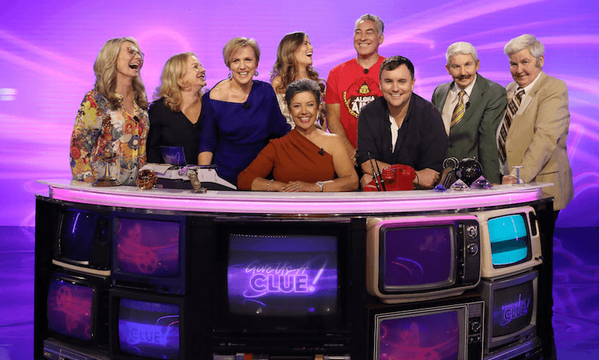 The cast of the premiere episode of TVNZ’s new game show Give Us A Clue (Photo: TVNZ)