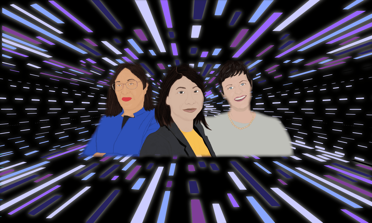 Iulia Leilua, Amy Oding and Gerry Glover (Image: Ngapeita Leilua-Gotz) 
