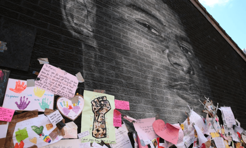 Hundreds of messages of support were left at a mural of Marcus Rashford in Manchester following the racist abuse. (Photo by Alex Livesey – Danehouse/Getty Images)