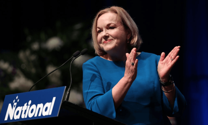 Judith Collins at the launch of the National Party Conference in South Auckland. (Photo by Fiona Goodall/Getty Images) 
