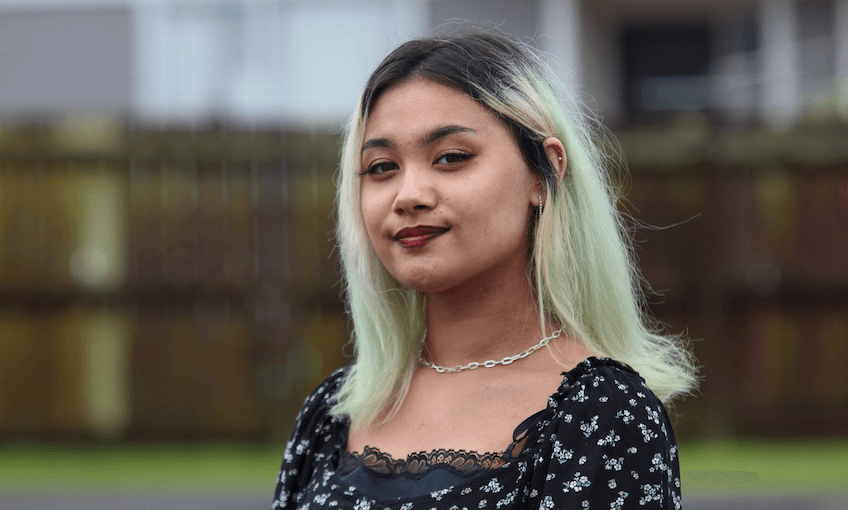 head and shoulders photograph of a 17 year-old Tongan woman, owning it