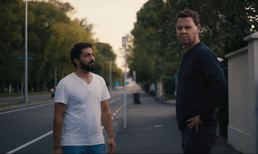 Shooting survivor Wasseim Alsati, left, with journalist Patrick Gower in Christchurch (Photo: Patrick Gower: On Hate/supplied) 
