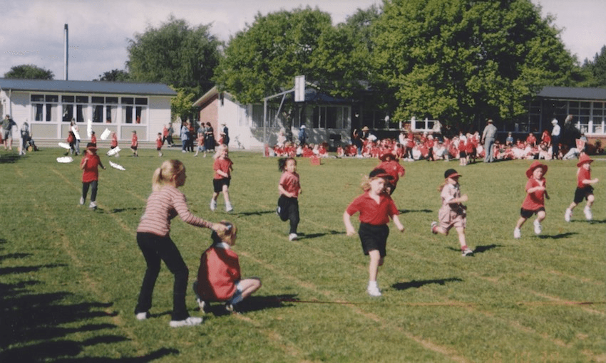 Ah, memories: The author as a child, bringing up the rear at her school’s athletics day (Photo: supplied) 
