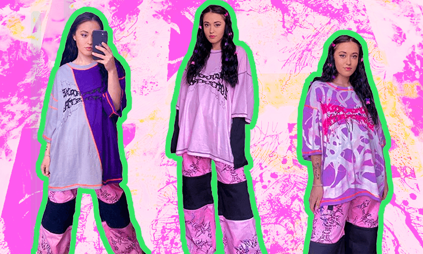 Rosette Hailes-Paku of Karaoke Superstars models some of her designs (Image: SuppliedBianca Cross)