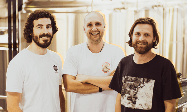 Parrotdog’s Matt Warner, Matt Stevens and Matt Kristofski at their Lyall Bay brewery (Photo: Supplied)  
