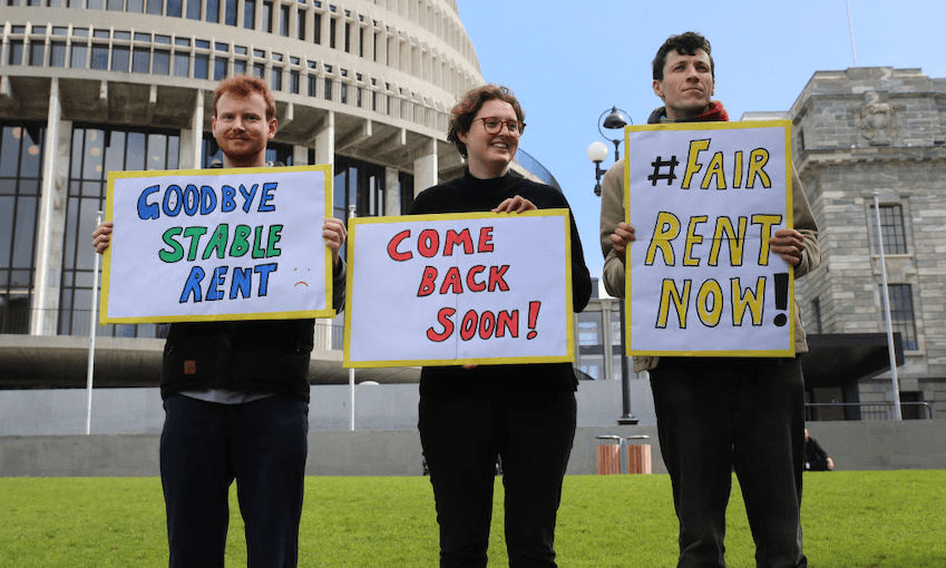 Renters United members on 25 September 2020 protesting the end of the Covid-19 rent freeze. (Photo: Getty Images) 
