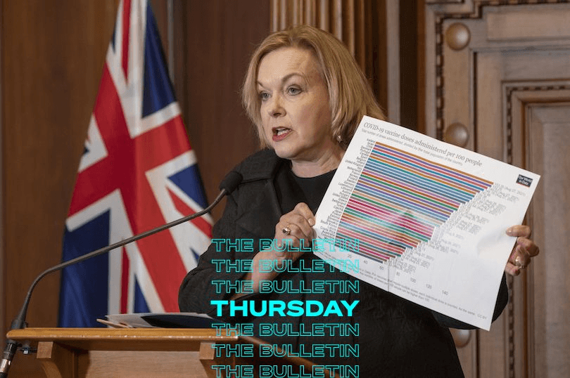 Judith Collins at a press conference in August 2021. (Mark Mitchell-Pool/Getty Images) 
