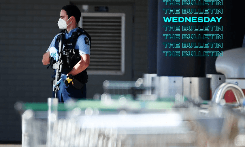 Armed police at Countdown LynnMall on September 4. (Fiona Goodall/Getty Images) 
