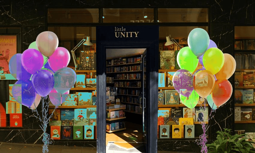Little Unity’s front doors on High St, Auckland (with birthday balloons) (Photo: supplied/image: Tina Tiller) 
