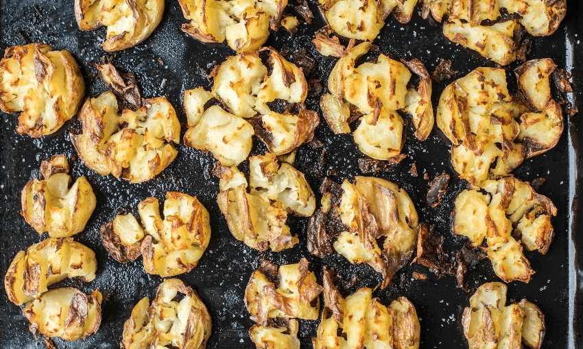 Rosemary and garlic smashed potatoes (Photo: Emma Boyd) 
