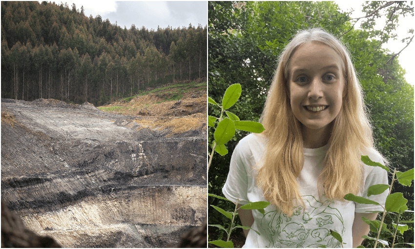 L:Takitimu Mine outside of Nightcaps. Its parent company is looking to extend its operation near Ohai; R: anti-mining activist Gemma Marnane, who grew up in the area (Photos: Supplied) 
