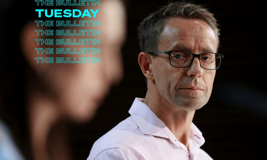 Ashley Bloomfield looks on during a press conference at Parliament (Hagen Hopkins/Getty) 
