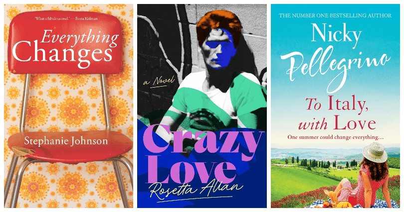 Three book covers, all bright and breezy-looking.