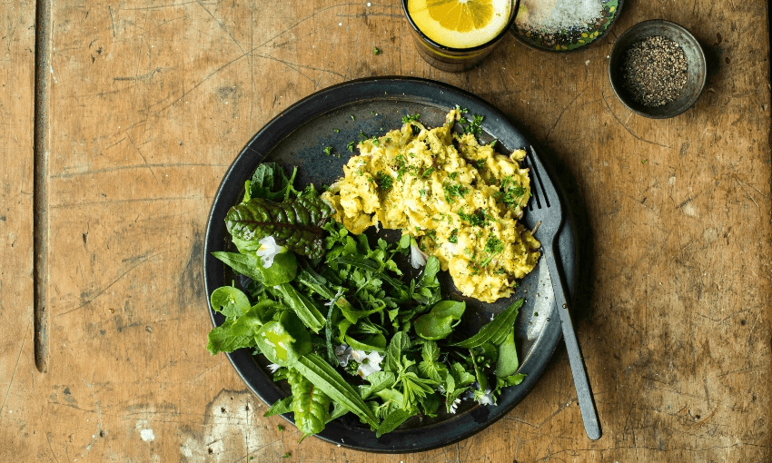 Cheese and onion scrambled eggs (Photo: Emma Boyd) 
