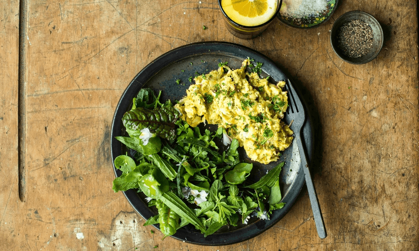 Cheese and onion scrambled eggs (Photo: Emma Boyd)