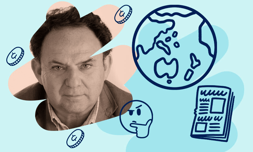 360info founder Andrew Jaspan (Photo: supplied, additional design by Tina Tiller) 
