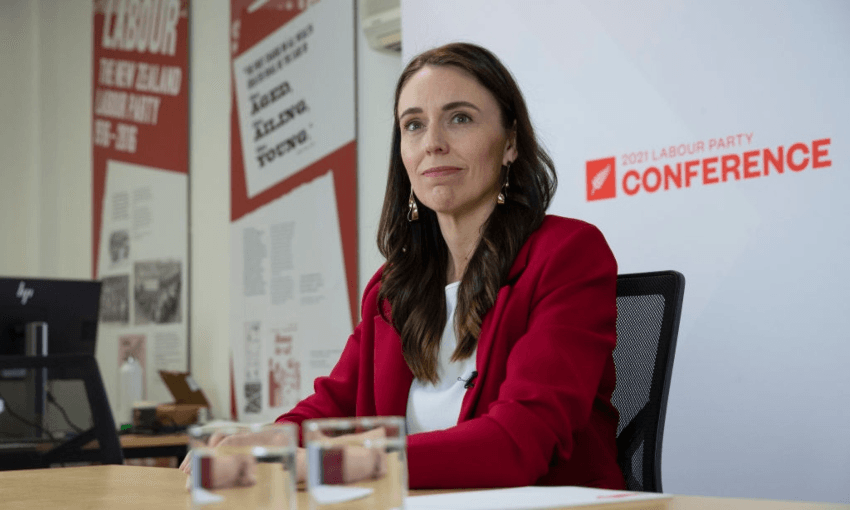Jacinda Ardern prepares to speak at the Labour Party Annual Conference on November 6, 2021. (Photo: Mark Mitchell-Pool/Getty Images) 
