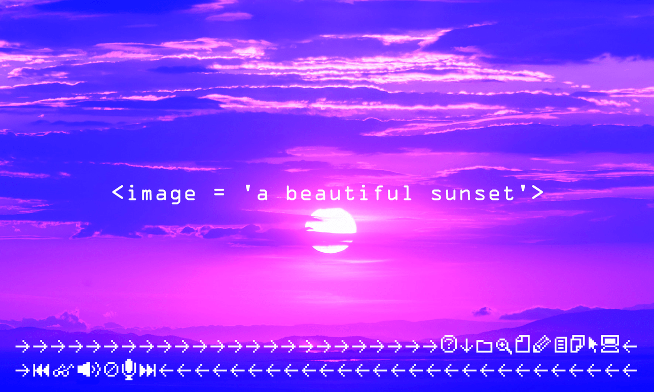 Sunset image with description "A beautiful sunset"