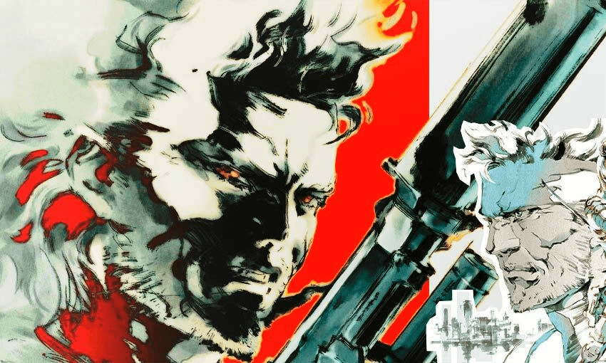 20 years ago, Metal Gear Solid 2 predicted a world that was more ridiculous and less bleak than our own. (Illustration: Yoshitaka Amano, Image Design: Tina Tiller) 

