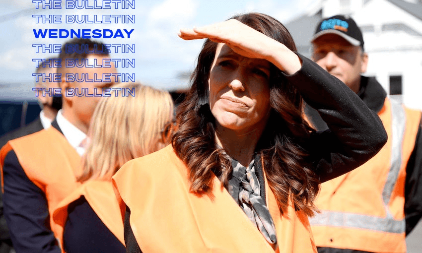 Jacinda Ardern at a building site in Auckland last year. (Hannah Peters/Getty Images) 
