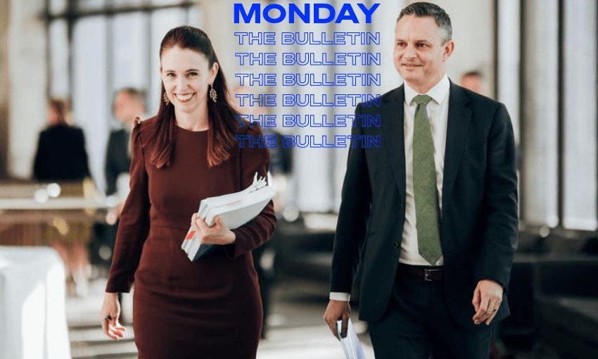 PM Jacinda Ardern and climate change minister James Shaw. (Dom Thomas/RNZ) 
