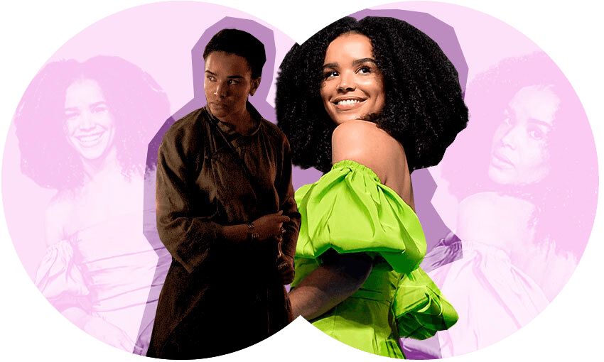 Zoë Robins, the New Zealand actor who stars as Nynaeve in Amazon’s new series The Wheel of Time. (Photo: Amazon Prime Video, Getty; Image Design: Tina Tiller) 
