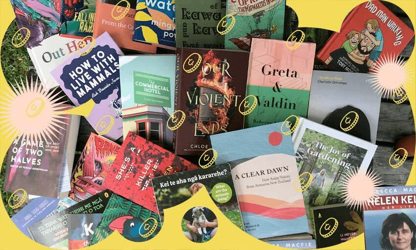 A spread of dozens of books