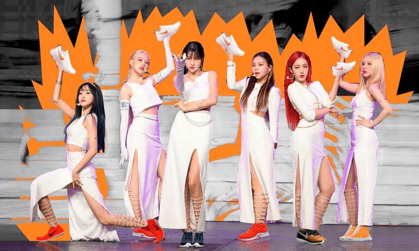 K-pop girl group GFriend (Image: Getty Images; additional design: Tina Tiller) 
