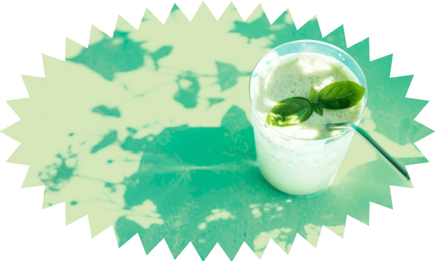 Pineapple, lemon and basil smoothie (Photo: Emma Boyd; additional design by Tina Tiller) 
