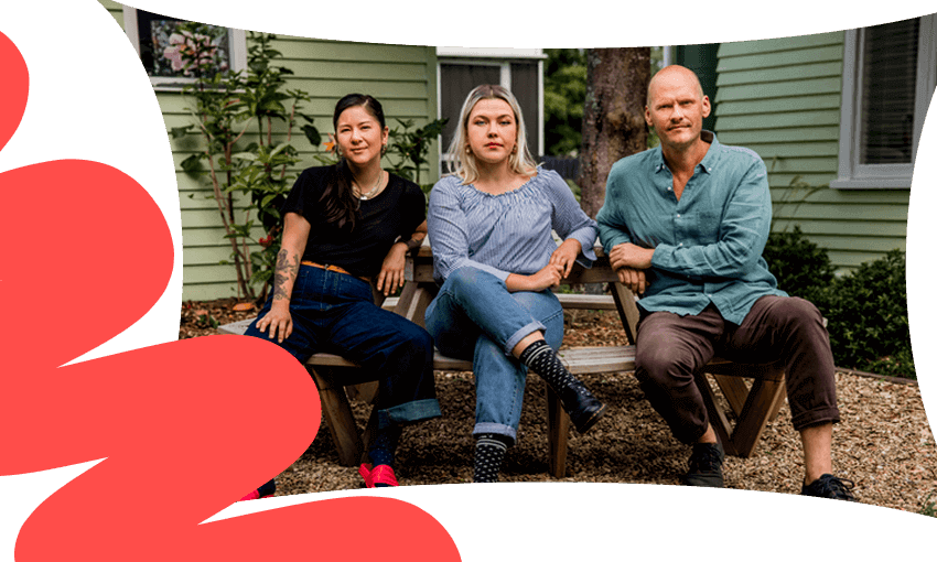 Independent Artist Survey creators Johanna Cosgrove, Alice Canton and Sam Snedden (Photo supplied; design by Tina Tiller) 
