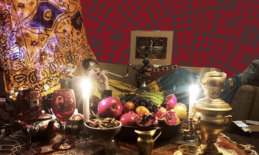 Taking it easy on Yalda Night (Photo: supplied, additional design by Archi Banal) 
