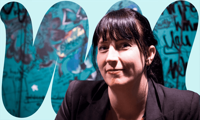 Outgoing Word Christchurch director Rachael King (Photo supplied; additional design by Tina Tiller)