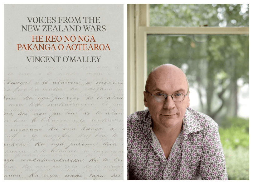 Book cover, beige tone, cursive text used as design element. Photograph of middle-aged man seated in front of a sash window. 