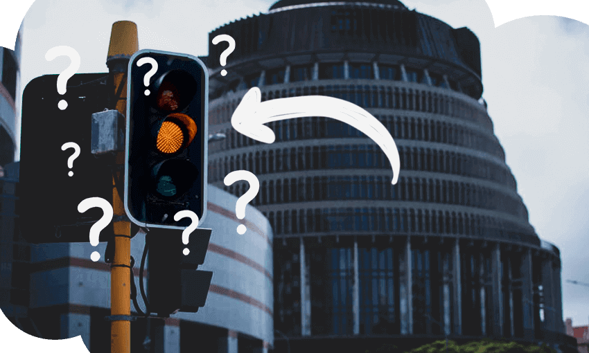 Was this the light that the prime minister stared at while designing the traffic light framework? Probably not tbh. Photo: RNZ / Angus Dreaver 
