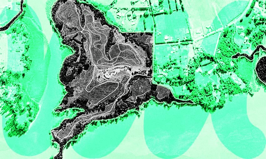 A bird’s-eye view of Sanders Reserve on Auckland’s North Shore. (Image: Archi Banal) 
