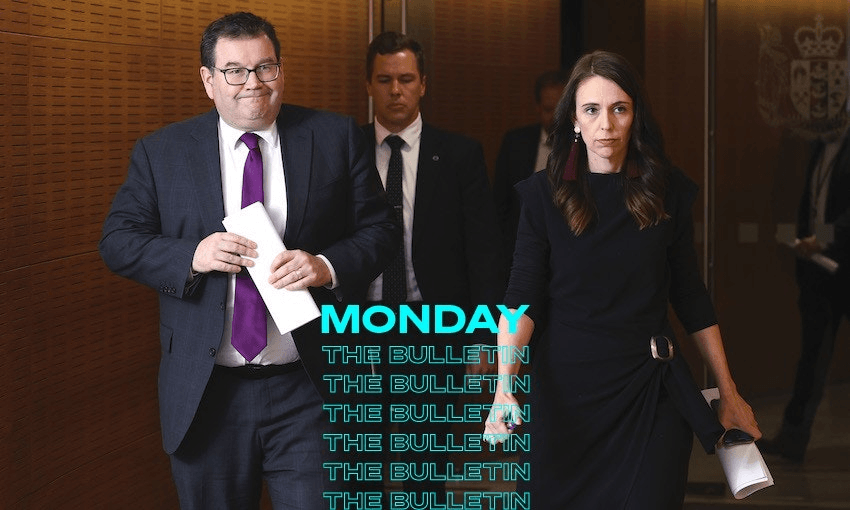 Jacinda Ardern and Grant Robertson at the Beehive (Hagen Hopkins/Getty Images)