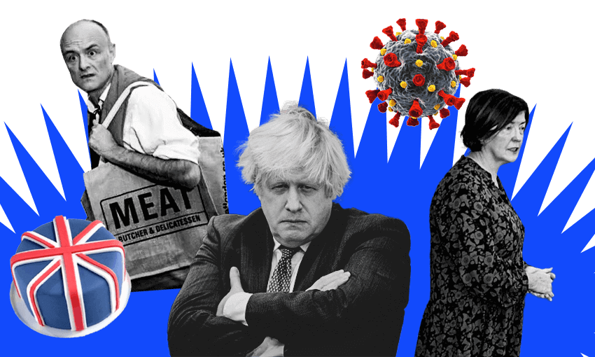 Dominic Cummings and Sue Gray play critical roles alongside Boris Johnson in the Partygate soap opera. Montage: Tina Tiller 
