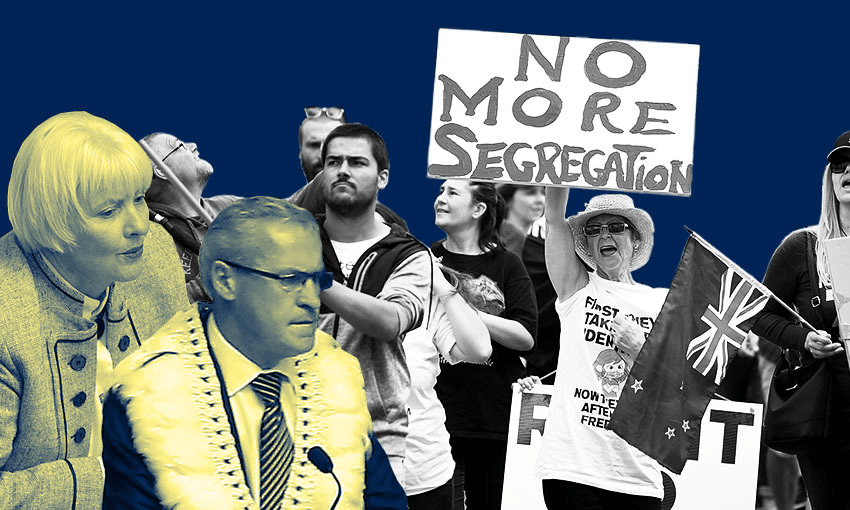 Former speakers of the House of Representatives Margaret Wilson and Sir David Carter. (Images: Getty Images; additional design: Archi Banal)