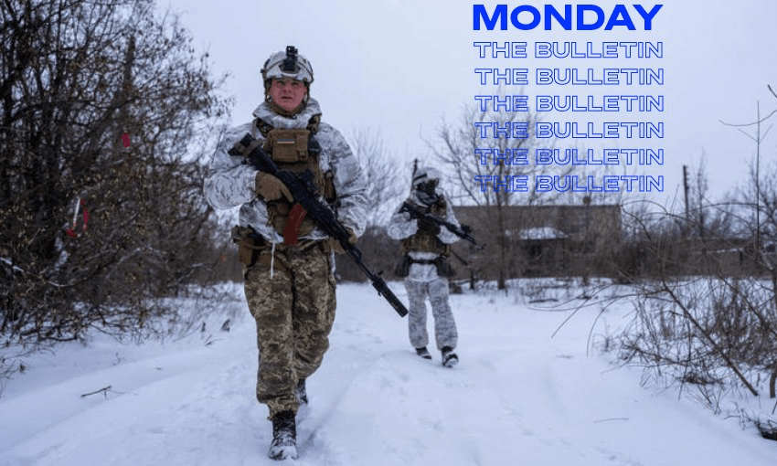 Ukrainian soldiers in Avdiivka, Ukraine on 24 January. (Image: RNZ/Anadolu Agency) 
