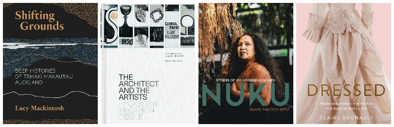 Four book covers, all beautifully put together, two dark and two light.