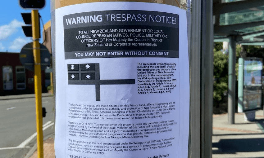 The ‘trespass notice’ (Photo: Stewart Sowman-Lund) 
