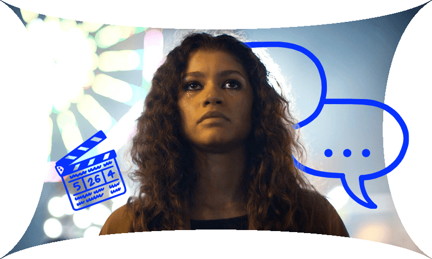 Zendaya as Rue in the HBO show Euphoria (Additional design by Archi Banal)