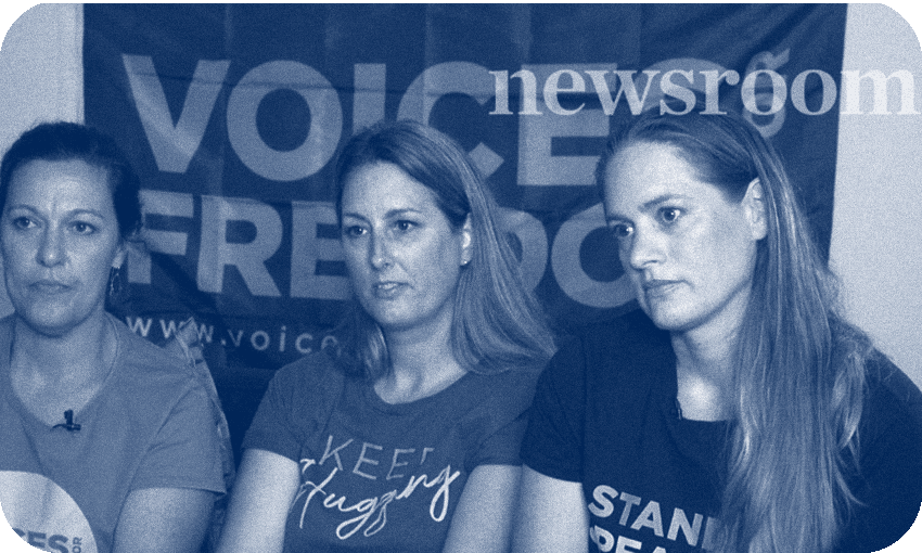 Voices for Freedom founders (Screengrab: Newsroom. Additional design: Archi Banal)