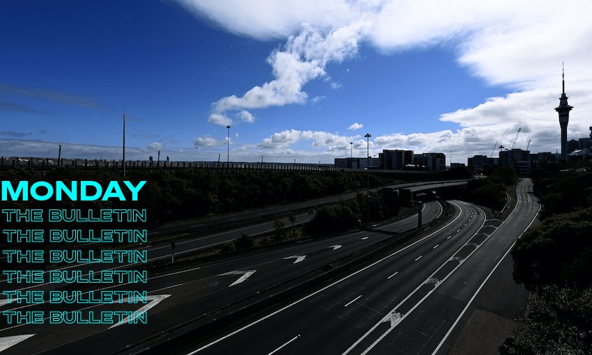 Empty motorways in Auckland during alert level four. (Hannah Peters/Getty Images) 
