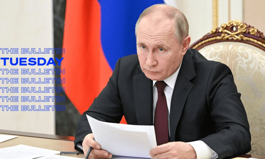 Russia’s President Vladimir Putin chairs a meeting on economic issues in Moscow on February 17, 2022. (Image: Alexey Nikolsky/Sputnik/AFP via Getty Images) 
