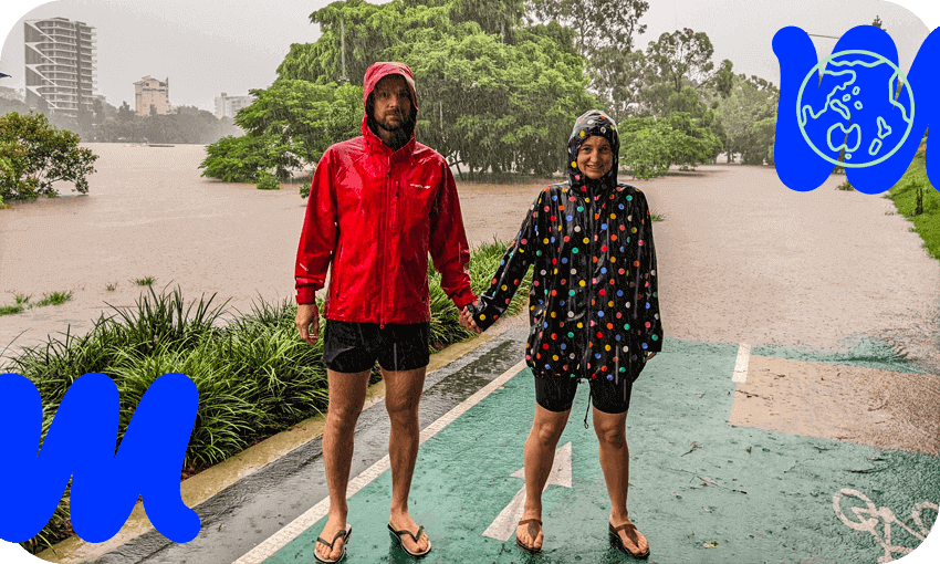 The water creeps ever closing to the population in Brisbane. (Photo: Supplied, Image Design: Tina Tiller) 
