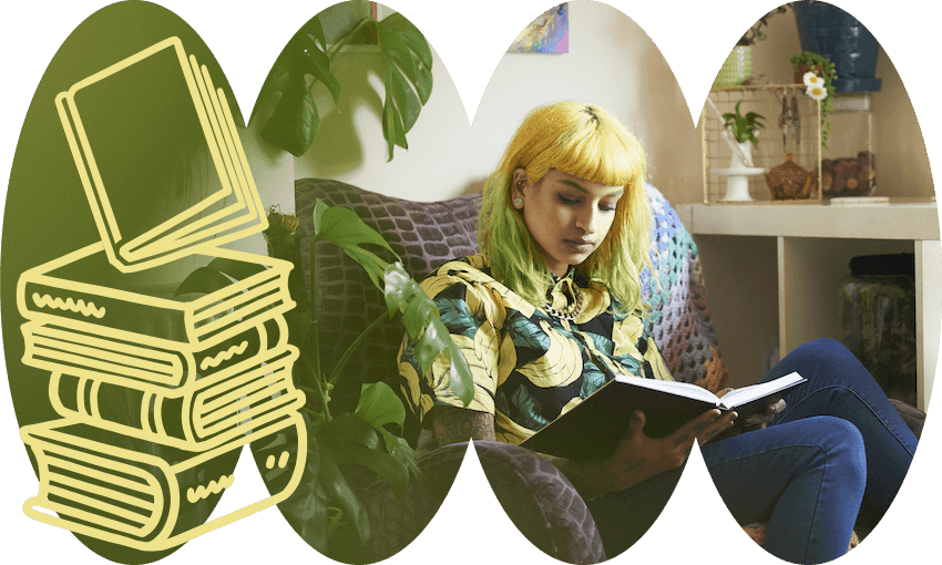 a young woman reading